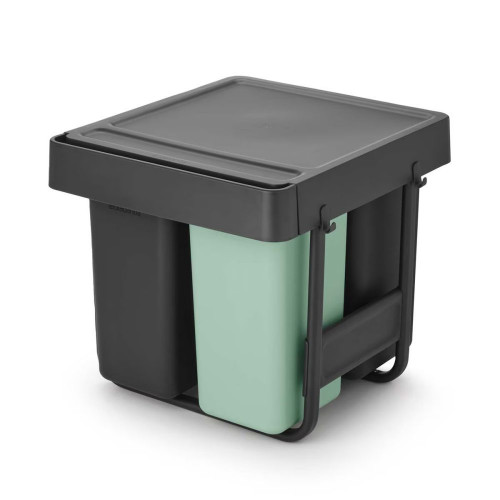 Cubo de basura integrado para reciclar Sort&Go 10 + 10 + 20 L Brabantia Gris oscuro