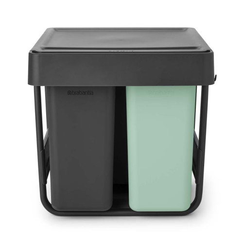 Cubo de basura integrado para reciclar Sort&Go 10 + 10 + 20 L Brabantia Gris oscuro