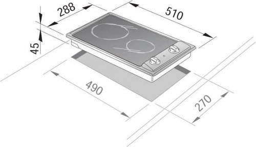 de longhi Avi23/2 Domino Cocina eléctrica cm. 30