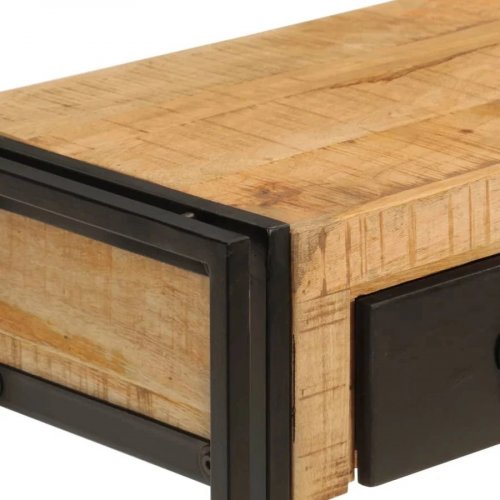 Décoshop26 mueble de Entrada Mesa Consola Con Cajones Y Balda 110 X 30 X 76 cm Madera Mango Y Hierro Negro Dec031515