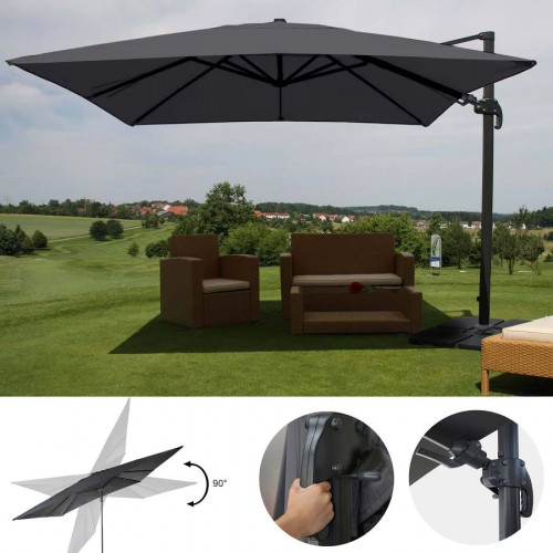 Décoshop26 Sombrilla Profesional Para Terraza Jardín 3x3m Poliéster Aluminio