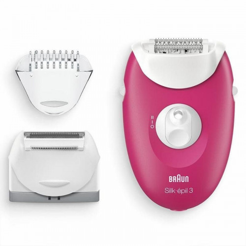 Depiladora Braun Silk-épil 3 3276 con cable 2 velocidades luz integrada rosa/blanco