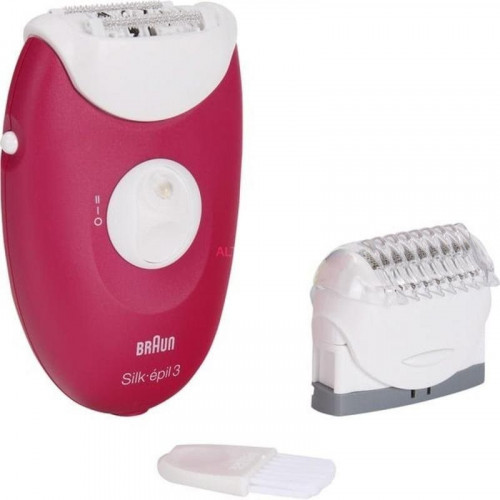 Depiladora Braun Silk-épil 3 3276 con cable 2 velocidades luz integrada rosa/blanco
