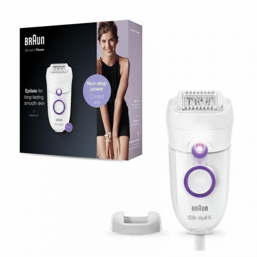 Depiladora Braun Silk-épil 5 505 Power MicroGrip dos velocidades púrpura blanco