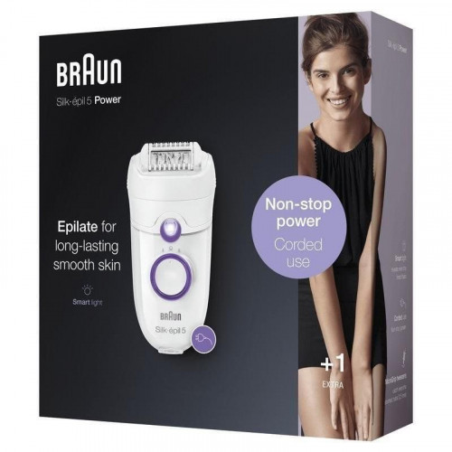 Depiladora Braun Silk-épil 5 505 Power MicroGrip dos velocidades púrpura blanco