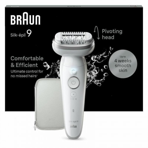 Depiladora Braun Silk-épil 9 9-011 MicroGrip 40 pinzas Plata Blanco Wet&Dry