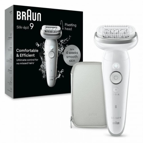 Depiladora Braun Silk-épil 9 9-011 MicroGrip 40 pinzas Plata Blanco Wet&Dry