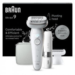 Depiladora Braun Silk-épil 9 9-341 MicroGrip 40 pinzas blanca Wet&Dry recargable