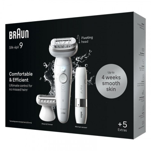 Depiladora Braun Silk-épil 9 9-341 MicroGrip 40 pinzas blanca Wet&Dry recargable