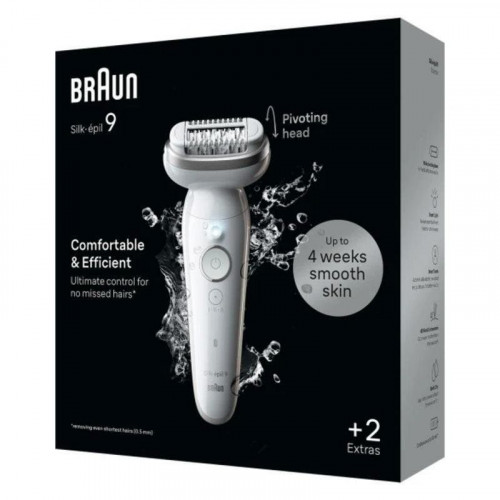 Depiladora Braun Silk-épil 9 BR2-225328 MicroGrip Wet&Dry 40 pinzas Gris Blanco