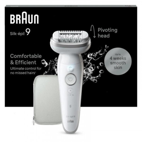 Depiladora Braun Silk-épil 9 BR2-225328 MicroGrip Wet&Dry 40 pinzas Gris Blanco