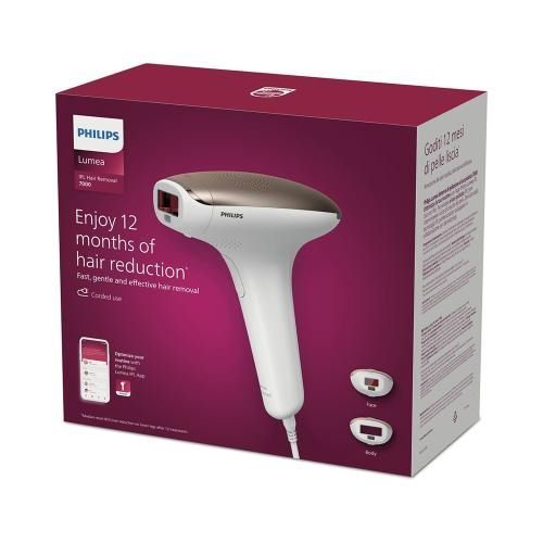 Depiladora IPL luz pulsada Philips Lumea SC1997/00 Serie 7000, APP, 2 cabezales, cara y cuerpo