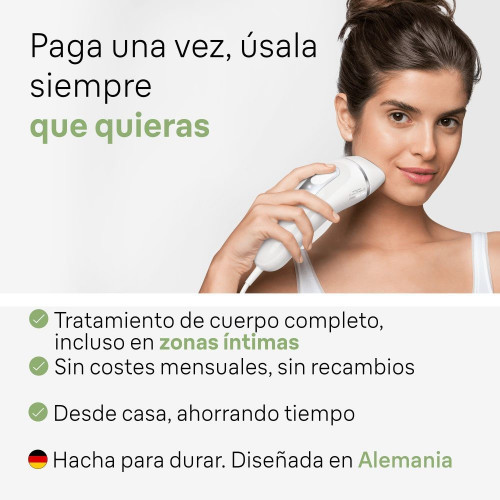 Depiladora IPL para mujer Braun Silk-expert Pro 3 PL3230 para cuerpo y cara, 3 cabezales Blanco / Plata