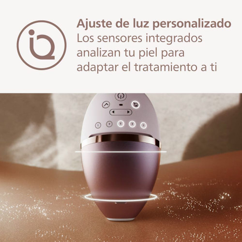 Depiladora IPL Philips Lumea Serie 8000, depilación permanente, luz pulsada, 4 cabezales, cara y cuerpo, sensor de piel inteligente Blanco