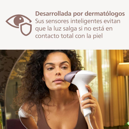 Depiladora IPL Philips Lumea Serie 8000, depilación permanente, luz pulsada, 4 cabezales, cara y cuerpo, sensor de piel inteligente Blanco