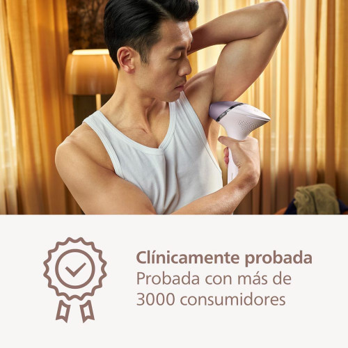 Depiladora IPL Philips Lumea Serie 8000, depilación permanente, luz pulsada, 4 cabezales, cara y cuerpo, sensor de piel inteligente Blanco