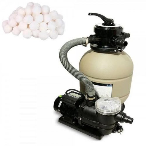 Depuradora de arena 6400l/h con bolsa de bolas filtrantes 700g