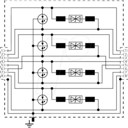 Descargador de sobretensión DEHNpatch con 2 conectores RJ