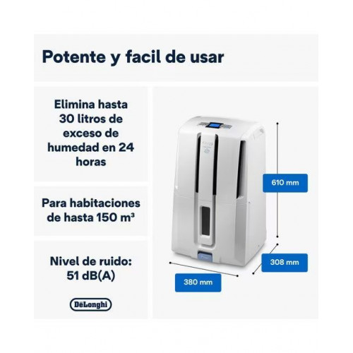 Deshumidificador De'Longhi DD230P 30 l/24 h Blanco
