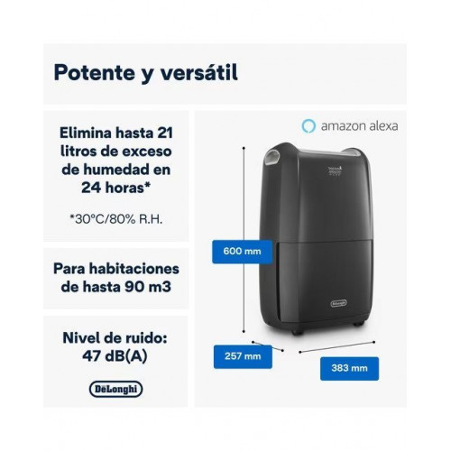 Deshumidificador De'Longhi Tasciugo AriaDry DDSX220WFA 21 l/24 h Gris