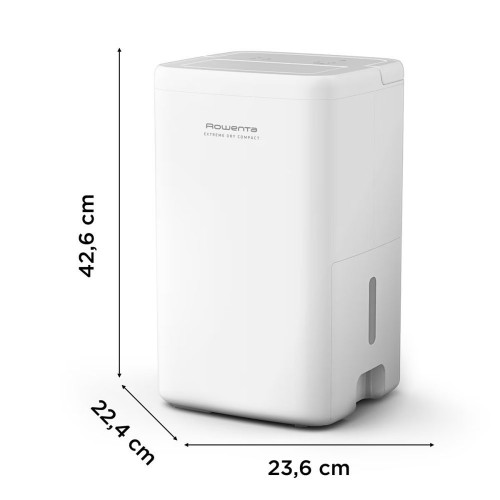 Deshumidificador Rowenta Extreme Dry Compact elimina hasta 14 litros de humedad al día, Cobertura 40 m2, 40db, DH525 Blanco