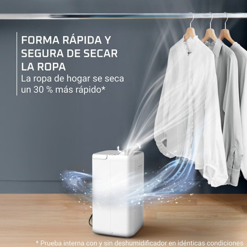 Deshumidificador Rowenta Extreme Dry Compact elimina hasta 14 litros de humedad al día, Cobertura 40 m2, 40db, DH525 Blanco