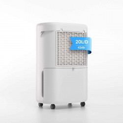 Deshumidificador Silencioso 20L para Espacios de 40-60㎡, Funcionamiento Silencioso 42dB, Doble Sistema de Drenaje