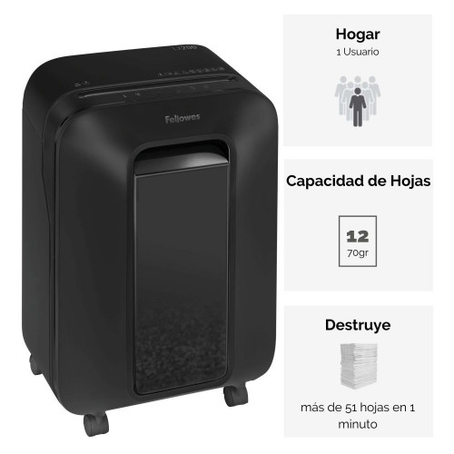 Destructora de papel Fellowes LX200 Minicorte 4x12mm destruye hasta 12 hojas