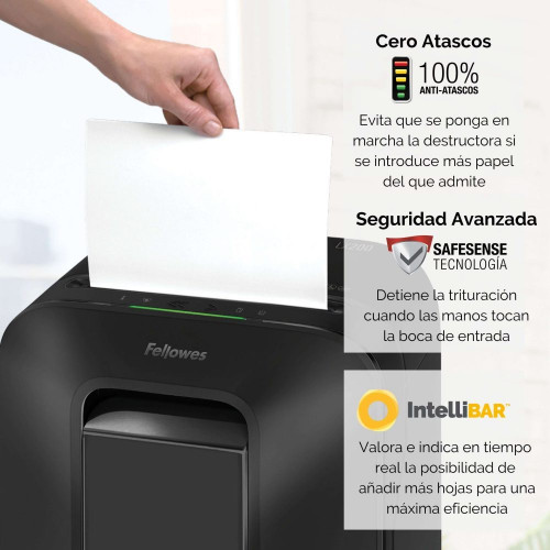 Destructora de papel Fellowes LX200 Minicorte 4x12mm destruye hasta 12 hojas