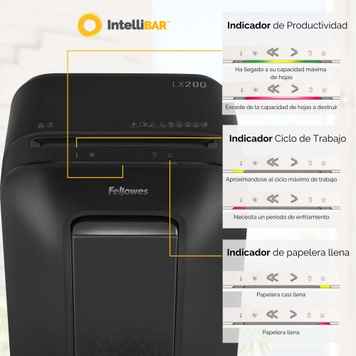 Destructora de papel Fellowes LX200 Minicorte 4x12mm destruye hasta 12 hojas