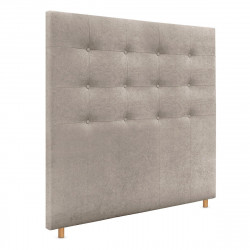 DHOME Cabecero Capitoné hasta el Suelo Cabezal 8cm tapizado Tela ACUALINE para Cama Dormitorio (135cm, Beige)