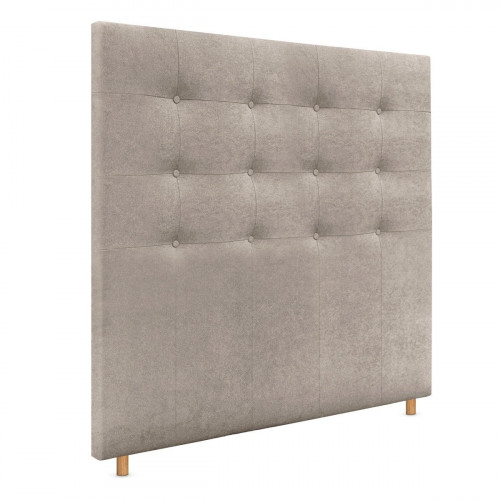 DHOME Cabecero Capitoné hasta el Suelo Cabezal 8cm tapizado Tela ACUALINE para Cama Dormitorio (135cm, Beige)