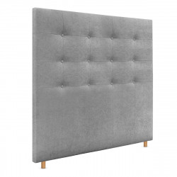 DHOME Cabecero Capitoné hasta el Suelo Cabezal 8cm tapizado Tela ACUALINE para Cama Dormitorio (150cm, Gris)