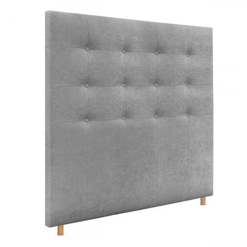 DHOME Cabecero Capitoné hasta el Suelo Cabezal 8cm tapizado Tela ACUALINE para Cama Dormitorio (150cm, Gris)