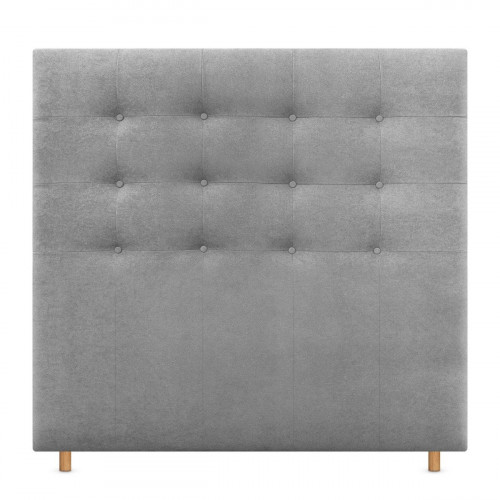 DHOME Cabecero Capitoné hasta el Suelo Cabezal 8cm tapizado Tela ACUALINE para Cama Dormitorio (150cm, Gris)