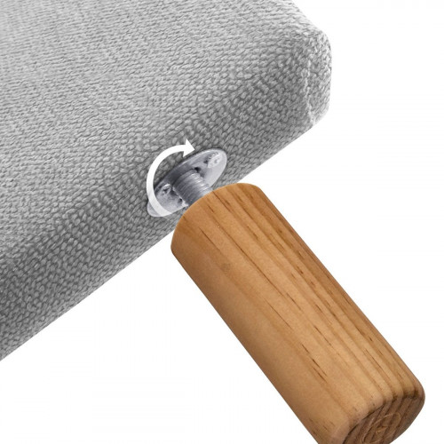 DHOME Cabecero Capitoné hasta el Suelo Cabezal 8cm tapizado Tela ACUALINE para Cama Dormitorio (150cm, Gris)