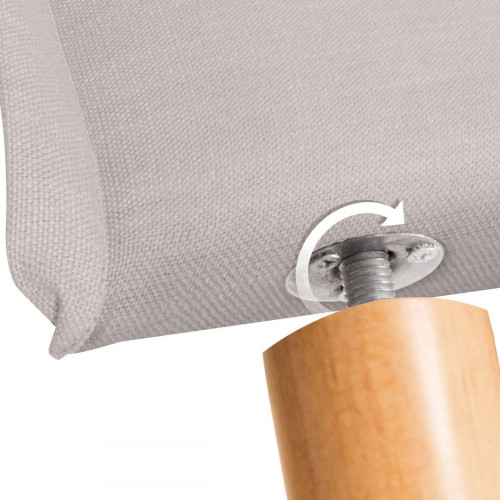 DHOME Cabecero de Lino Natural Liso con Ribete Hasta el Suelo 150x120cm Camas 150 - Beige