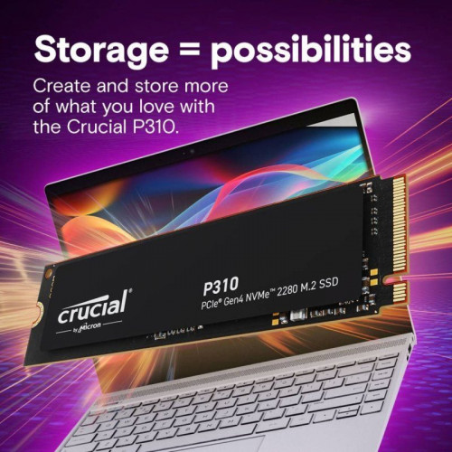 Disco Duro Crucial 2TB SSD M.2 7100 MB/s P310 NVMe PCIe Gen 4.0 + Encriptación