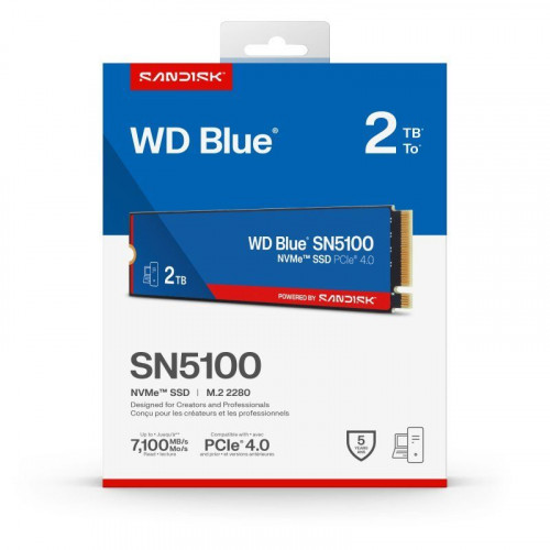 Disco Duro SanDisk 2TB M.2 NVMe 7100 MB/s WD Blue SN5100 Encriptado