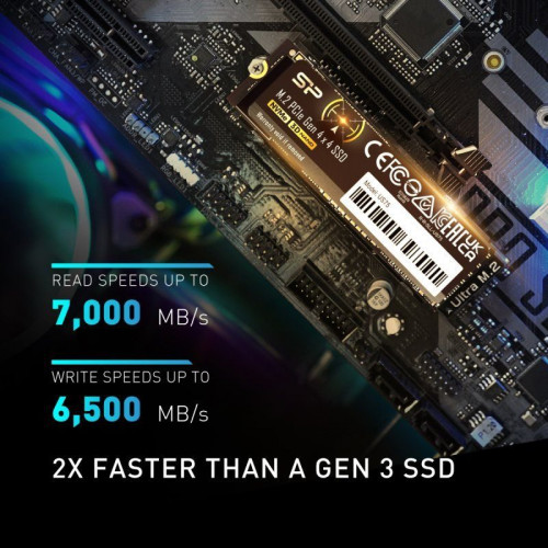 Disco Duro Silicon Power 1TB SSD 7000MB/s NVMe PCIe 4.0 M.2 Gen4 3D NAND