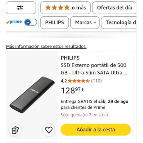 Disco Duro SSD Externo Philips