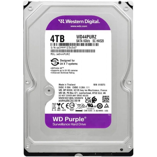 Disco Duro Western Digital Surveillance 4TB 3,5 Sa