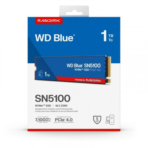Disco Duro Western Digital WD Blue SN5100 1TB M.2 NVMe 7100MB/s Encriptación HW