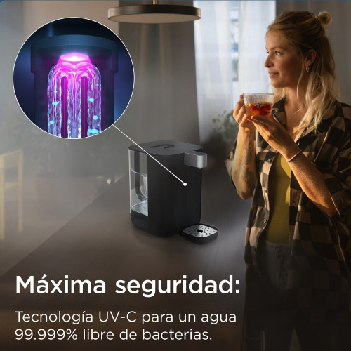 Dispensador de agua Cube con tecnología UV-C y filtro Maxtra Pro Brita Negro