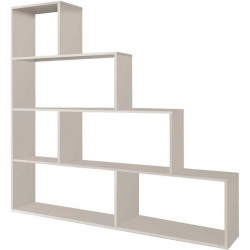 DMORA Librería Decorativa Con Seis Compartimentos Color Blanco Brillo
