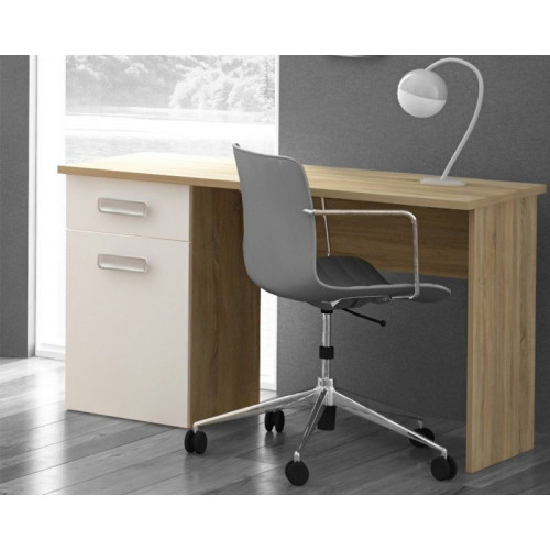 Dormitorio individual: cama nido compacta, armario, escritorio, 3 estantes – Rimini 05
