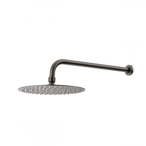 Ducha empotrada termostática GME SLIM titanio redondo. Rociador a pared 25 cm Antical 3 vías