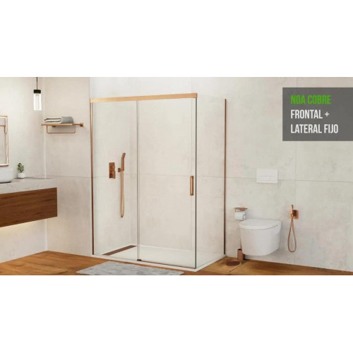 Ducha empotrada termostática GME SLIM titanio redondo. Rociador a pared 25 cm Antical 3 vías