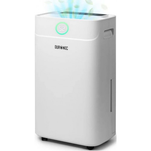 Duronic DH201 Deshumidificador 440W hasta 20L/día Depósito 5,1L con drenaje continuo Temporizador 1-24h Control humedad 30-80% Secado de ropa
