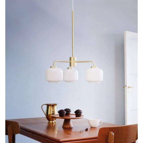 Dyberglarsen Arp 3 Chandelier Opal/Brass